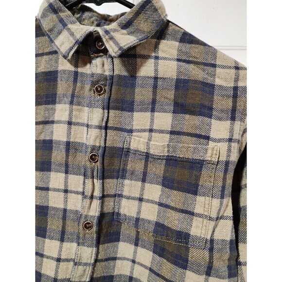 Zara olive & navy plaid flannel button down shirt - Picture 7 of 8